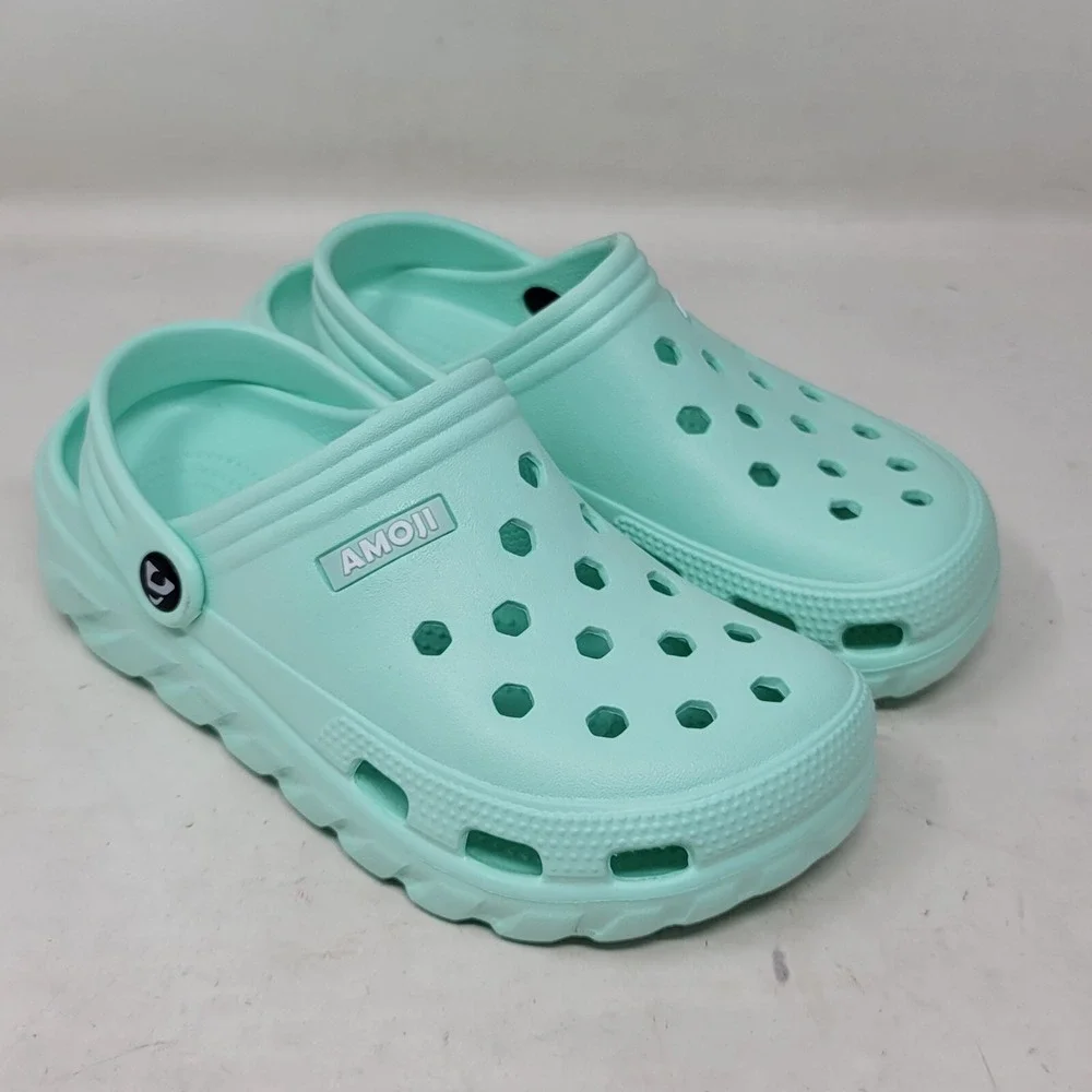 Amoji Kids Garden Clogs Blue Casual Shoes Size 13.5